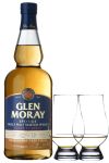 Glen Moray Chardonnay Cask Single Malt Whisky 0,7 Liter + 2 Glencairn Glser
