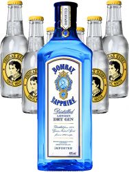 Bombay Sapphire Gin 0,7 Liter + 6 x Thomas Henry Tonic Water 0,2 Liter