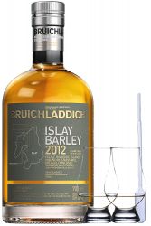 Bruichladdich 2013 Islay Barley Rockside Farm Unpeated Islay Single Malt Whisky 0,7 Liter + 2 Glencairn Gläser und Einwegpipette