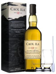 Caol Ila 12 Jahre Islay Single Malt Whisky 0,7 Liter + 2 Glencairn Gläser + Einwegpipette 1 Stück