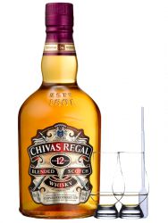 Chivas Regal 12 Jahre 0,7 Liter + 2 Glencairn Gläser + Einwegpipette 1 Stück