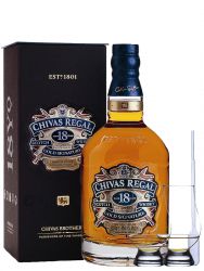 Chivas Regal 18 Jahre Gold Signature Blended Scotch Whisky 0,7 Liter + 2 Glencairn Gläser + Einwegpipette 1 Stück