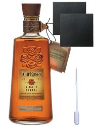 Four Roses Single Barrel Selection Straight Bourbon 0,7 Liter + 2 Schieferuntersetzer 9,5 cm + Einwegpipette 1 Stück