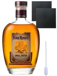 Four Roses Small Batch Straight Bourbon 0,7 Liter + 2 Schieferuntersetzer 9,5 cm + Einwegpipette 1 Stück