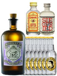Gin-Set Monkey 47 Gin 0,5 Liter + Siegfried Gin 4cl + Gordons Gin 5cl + 8 Thomas Henry Tonic 0,2 Liter