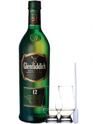Glenfiddich 12 Jahre Single Malt Whisky 0,7 Liter + 2 Glencairn Gläser und Einwegpipette