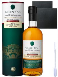 Green Spot Chateau Leoville Barton Whiskey 0,7 Liter + 2 Schieferuntersetzer 9,5 cm + Einwegpipette 1 Stck