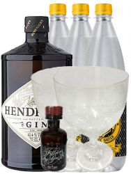Hendricks Gin 0,7 Liter + 2 Hendricks Ballon Glser + 1 x Filliers Miniatur + 3 Thomas Henry Tonic Water 1,0 Liter