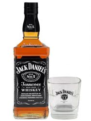 Jack Daniels Black Label No. 7 - 0,7 Liter + Jack Daniels Glas