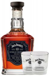 Jack Daniels Single Barrel Select Bourbon Whiskey 0,7 Liter Set mit 2 Original Glser