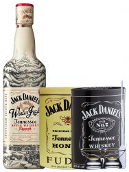Jack Daniels Winter Jack Apple Whisky Punch 0,7 Liter + 300g JD`s HONEY Fudge & 300g JD`s Whisky Malt Fudge + 2 Glencairn Gläser und Einwegpipette