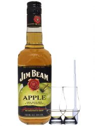 Jim Beam APPLE Whiskey 0,7 Liter + 2 Glencairn Glser und Einwegpipette