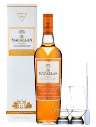Macallan Amber 1824 Edition Single Malt Whisky 0,7 Liter + 2 Glencairn Gläser und Einwegpipette