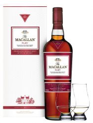 Macallan Ruby 1824 Edition Single Malt Whisky 0,7 Liter + 2 Glencairn Gläser