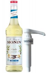 Monin Vanille - Light - Sirup 1,0 Liter + Dosierpumpe 1,0 Liter