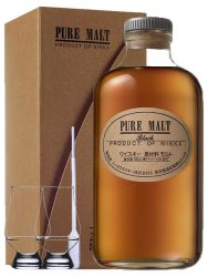 Nikka Pure Malt Black Japanischer Whisky 0,5 ltr. + 2 Glencairn Gläser + Einwegpipette 1 Stück