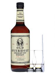 Old Overholt 4 Jahre Straight Rye Whiskey 1,0 Liter + 2 Glencairn Gläser + Einwegpipette 1 Stück