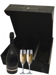 Scavi & Ray Prsentbox mit 1 x 0,75 Liter Valdobbiadene DOCG und 2 x Prosecco Glser