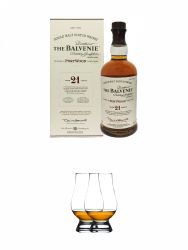 Balvenie 21 Jahre Port Wood Finish neues Design 0,7 Liter + The Glencairn Glass Whisky Glas Stlzle 2 Stck