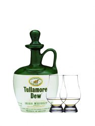 Tullamore Dew im Tonkrug 0,7 Liter + 2 Glencairn Gläser