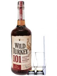 Wild Turkey 101 Proof Bourbon Whiskey 1,0 Liter + 2 Glencairn Glser + Einwegpipette 1 Stck