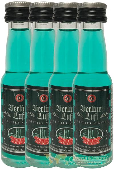 Berliner Luft Pfefferminzlikör 4 x 0,02 Liter (Glitter Nights) - Bottle ...