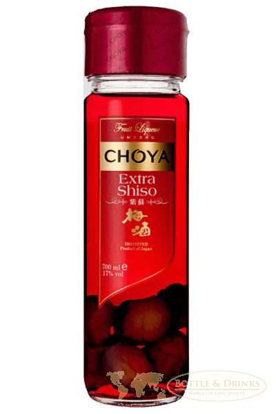 Choya Extra SHISO (rot) mit ganzen Ume Früchten 17 % 0,7 Liter. 