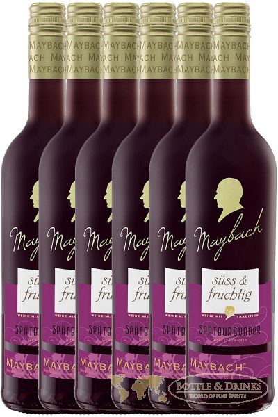 Maybach Spätburgunder Rotwein süss und fruchtig 6 x 0,75 Liter - Bottle &  Drinks - Whisky, Rum & Spirituosen Online Shop
