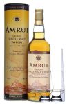 Amrut Single Malt Indian Whisky 0,7 Liter + 2 Glencairn Gläser + Einwegpipette 1 Stück