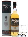 Arran 10 Jahre Single Malt Whisky 0,7 Liter + 2 Glencairn Gläser