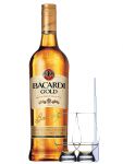 Bacardi Gold 3 Jahre Bahamas 0,7 Liter  + 2 Glencairn Gläser + Einwegpipette 1 Stück