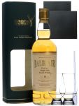 Balblair 10 Jahre Single Malt Whisky Gordon & MacPhail 0,7 Liter + 2 Glencairn Glser + 2 Schieferuntersetzer 9,5 cm + Einwegpipette
