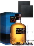 Balblair Vintage 2003 Single Malt Whisky 0,7 Liter + 2 Glencairn Gläser + 2 Schieferuntersetzer 9,5 cm