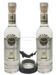 Beluga Vodka Set mit 2x50ml Vodkaflaschen und 1 Belugaglas