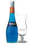 Bols Cocktail Glas + 1 Flasche Bols Curacao