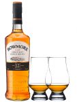 Bowmore 12 Jahre Islay Single Malt Whisky 0,7 Liter + 2 Glencairn Gläser