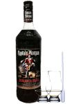 Captain Morgan Black Label Jamaika 1,0 Liter + 2 Glencairn Gläser + Einwegpipette 1 Stück