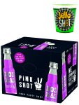 Dos Mas Pink Shot Beerenlikör mit Vodka 20 x 2 cl Partywürfel + Jello Shot Waldmeister Wackelpudding mit Wodka 42 Gramm Becher