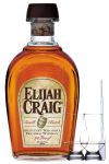 Elijah Craig 12 Jahre Straight Bourbon Whiskey 0,7 Liter + 2 Glencairn Gläser + Einwegpipette 1 Stück