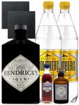 Gin-Set Hendricks Gin 0,7 Liter + Haymans Sloe Gin 5cl + Monkey 47 Gin 5 cl + 2 x Goldberg Tonic 1,0 Liter + 2 Schieferuntersetzer