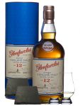 Glenfarclas 12 Jahre Speyside Whisky 0,7 Liter + 2 Glencairn Gläser und 2 Schiefer Glasuntersetzer 9,5 cm