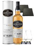 Glengoyne 10 Jahre Whisky 0,7 Liter + 2 Glencairn Gläser + 2 Schieferuntersetzer quadratisch ca. 9,5 cm