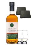 Green Spot Pure Pot Still Whiskey 0,7 Liter + 2 Glencairn Gläser + 2 Schiefer Glasuntersetzer 9,5 cm