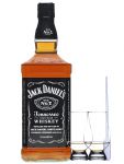 Jack Daniels Black Label No. 7 - 1,0 Liter + 2 Glencairn Gläser + Einwegpipette 1 Stück