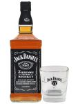 Jack Daniels Black Label No. 7 - 1,0 Liter + Jack Daniels Glas
