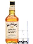 Jack Daniels Honey Whisky Likör 1,0 Liter + 2 Glencairn Gläser + Einwegpipette 1 Stück