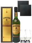Jameson Gold Reserve 0,7 Liter + 2 Glencairn Gläser und 2 Schiefer Glasuntersetzer 9,5 cm + Einwegpipette