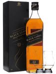 Johnnie Walker 12 Jahre Black Label 1,0 Liter + 2 Glencairn Gläser