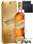 Johnnie Walker Gold Label Reserve 0,7 Liter + 2 Glencairn Gläser + 2 Schieferuntersetzer 9,5 cm