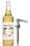 Monin Vanille Sirup Glasflasche 1,0 Liter + 1,0 Liter Dosierpumpe